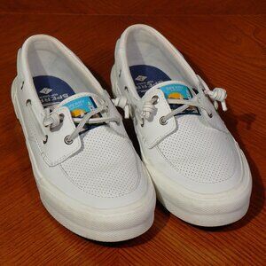 SPERRY Top-Sider Women’s White Boat Shoes Size 8.5 STS86213 Mesh Leather Comfort